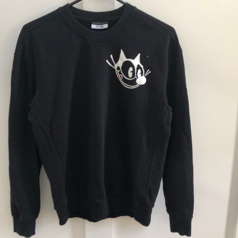 Sisley Felix the Cat Black Sweatshirt Size Small